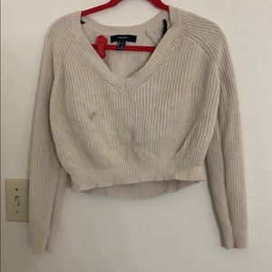 Cream Cropped Sweater